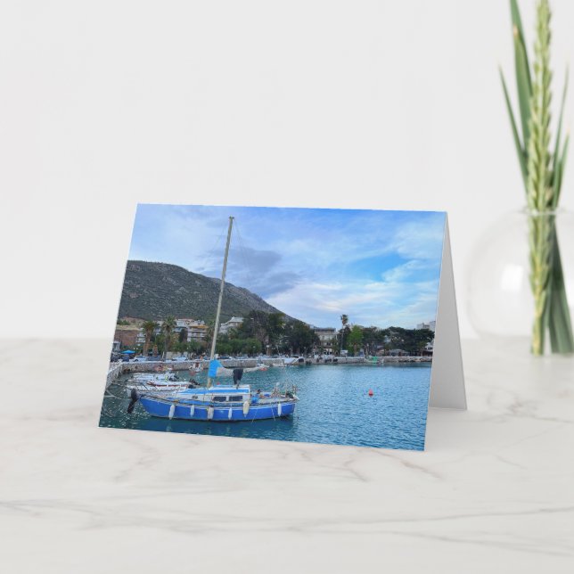 Carte Bateau À Voilier À Port Corinth Grèce (Devant)