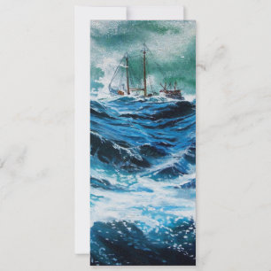 Carte Bateau dans la mer dans la tempête