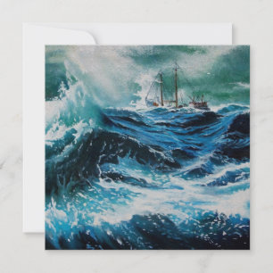 Carte Bateau dans la mer dans la tempête