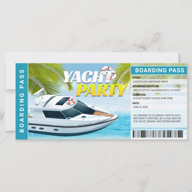 Carte Bateau de croisière de plaisance Anniversaire Fête (Devant)