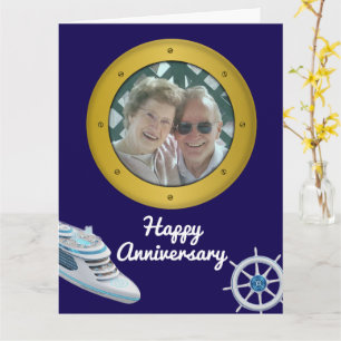 Carte Bateau de croisière romantique pour anniversaire d