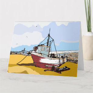 Carte Bateau de pêche pittoresque modifiable 