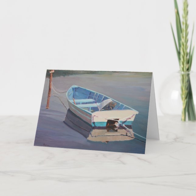 Carte Bateau de rangée flottant dans l'eau (Devant)