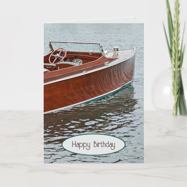 Carte Bateau en bois vintage (Devant)