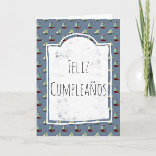 Carte Bateau espagnol Feliz Cumpleaños