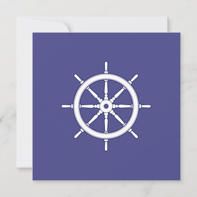 Carte Bateau nautique Roue blanche et bleue (Devant)
