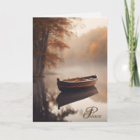 Bateau Old Row sur le lac d'automne