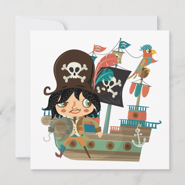 Carte Bateau pirate et pirate (Devant)