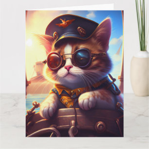Carte Bateau Pirate Steampunk Capitaine Cat