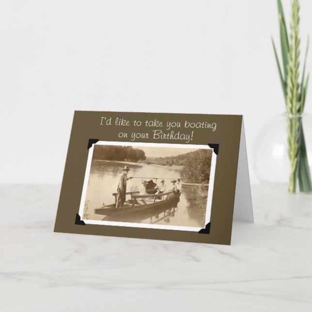 Carte Bateau vintage Anniversaire (Devant)