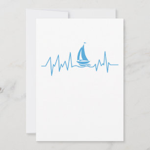 Carte Bateau Voile Cadeau Hearbeat Funny Voilier