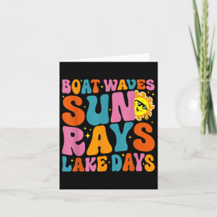 Carte Bateau Waves Sun Rays Lake Days les années 70 Rétr