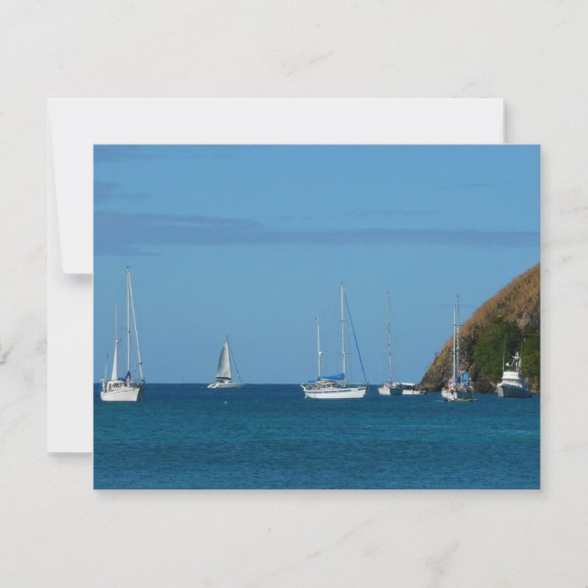 Carte Bateaux à voile dans la baie Blancs et Bleus Nauti (Devant)