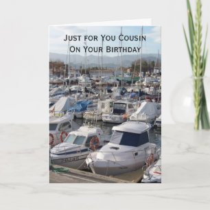 Carte Bateaux Cousin Personnalisé Anniversaire