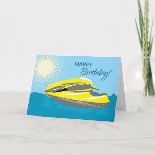 Carte Bateaux personnels Anniversaire Jaune ensoleillé e