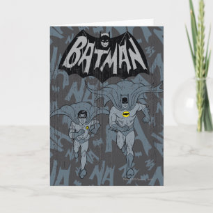 Carte Batman Et Robin Avec Logo Graphique Distressé