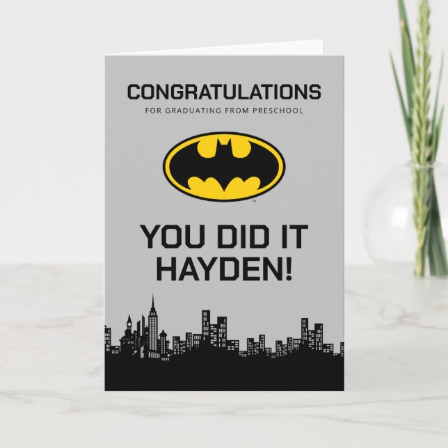Carte Batman - Gotham City | Diplôme préscolaire (Devant)
