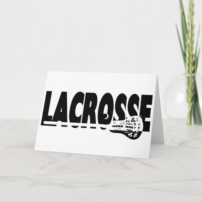 Carte Bâton de lacrosse noir et blanc (Devant)