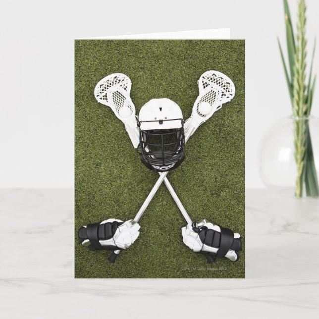 Carte Bâtons de lacrosse, gants, boules et casque de (Devant)