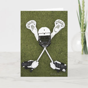 Carte Bâtons de lacrosse, gants, boules et casque de