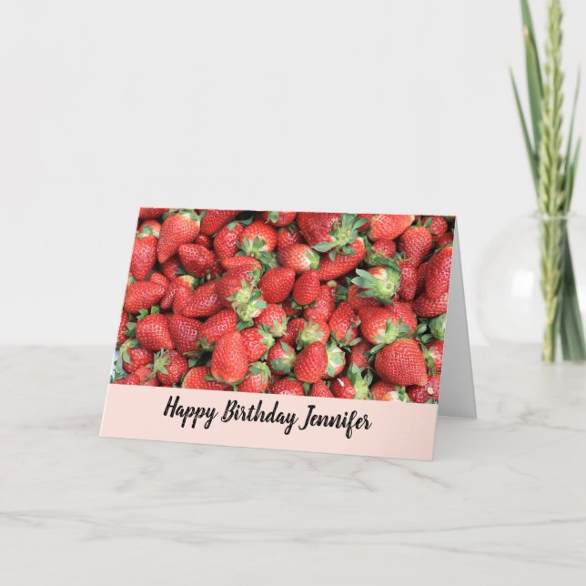 Carte Batte de fraises rousses juteuses Anniversaire (Devant)