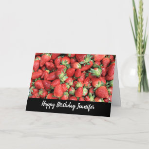 Carte Batte de fraises rousses juteuses Anniversaire