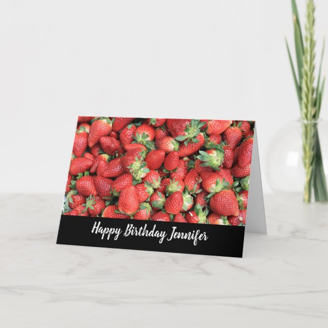 Carte Batte de fraises rousses juteuses Anniversaire (Devant)