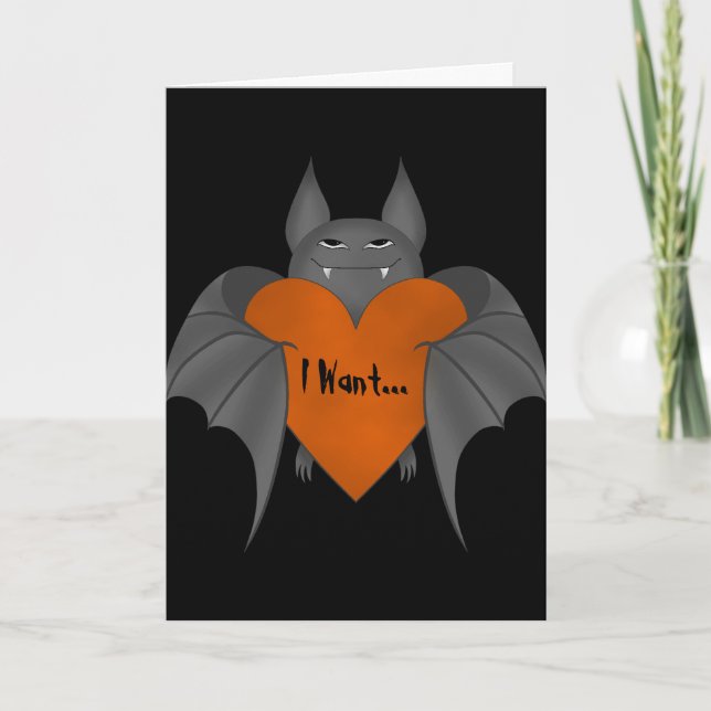 Carte Batte de vampire romantique amoureuse drôle de (Devant)