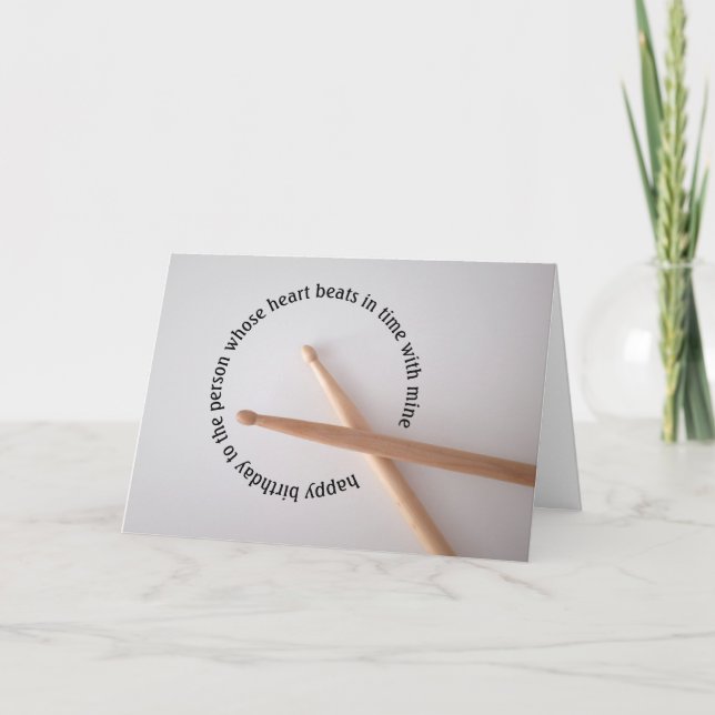 Carte Batterie Anniversaire Coeur bat dans le temps (Devant)