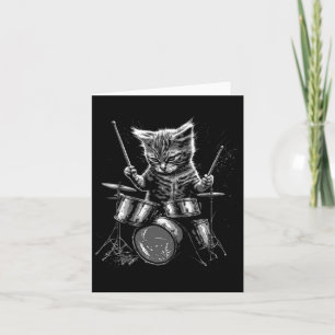 Carte Batterie de tambour de groupe de rock Kitten Chat