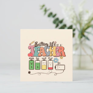 Carte Batterie vie d'un enseignant - Éducateur relatif