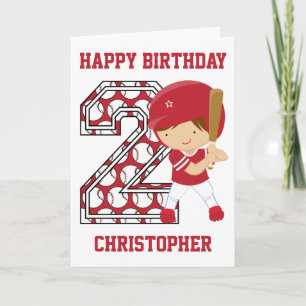 Carte Batteur de baseball 2e anniversaire personnalisé r