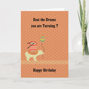Carte Battre l'anniversaire du tambour pendant 7 ans. Vi