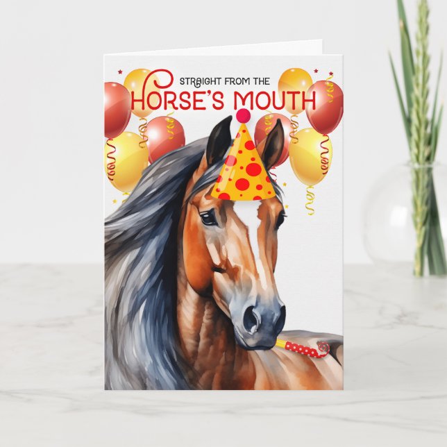 Carte Bay Horse Drôle Anniversaire (Devant)