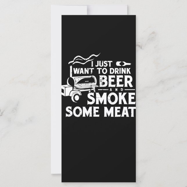 Carte BBQ Fumer Pitmaster Cadeau Boire Bière Fumer Viand (Devant)