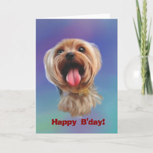 Carte B'day heureux ! Peinture numérique de yorkie