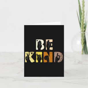 Carte Be Kind Asl Signe Main Interprète Langue des Signe