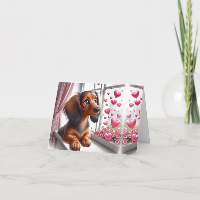 Carte Be Mine Valentine Dachshund (Devant)