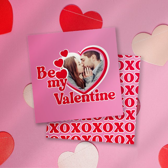 Carte Be My Valentine Heart Photo Saint Valentin Saint V (Créateur téléchargé)