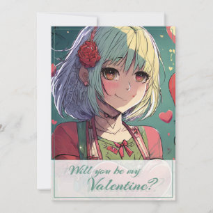 Carte Be My Valentine in Manga Style 33420