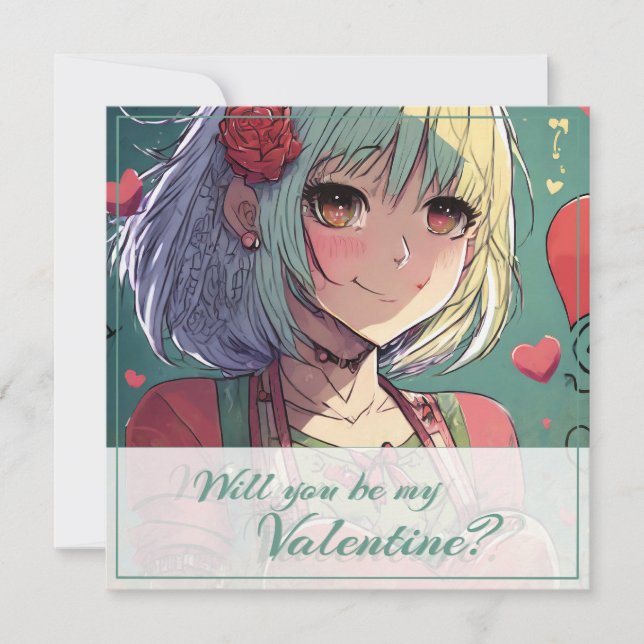 Carte Be My Valentine in Manga Style 33420 (Devant)