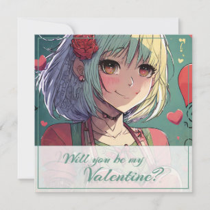 Carte Be My Valentine in Manga Style 33420