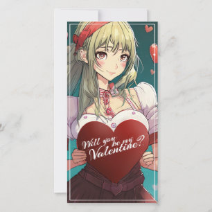 Carte Be My Valentine in Manga Style 33893