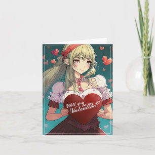 Carte Be My Valentine in Manga Style 33893