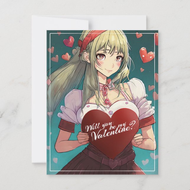 Carte Be My Valentine in Manga Style 33893 (Devant)