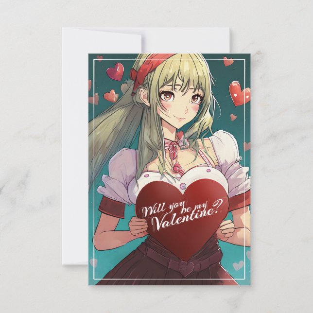 Carte Be My Valentine in Manga Style 33893 (Devant)