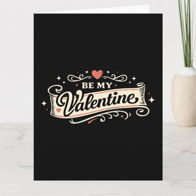 Carte Be My Valentine Retro Love (Devant)