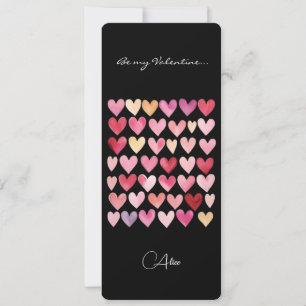 Carte Be My Valentine - Rouge, Rose Yellow Hearts Signet