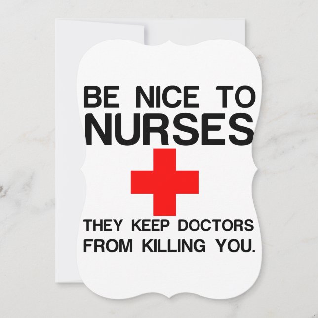 CARTE BE NICE TO NURSES (Devant)