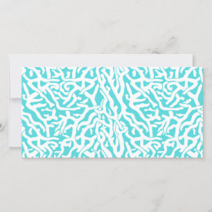 Carte Beach Coral Reef Motif Nautique Blanc Bleu